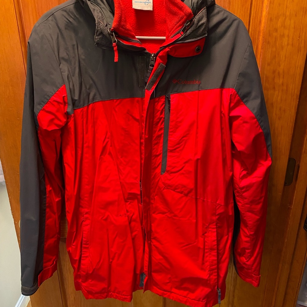 Columbia Ski Jacket Boys XL (18) Double layer Outer shell & removable fleece zip